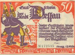 Dessau - Stadt - 1921 - 50 Pfennig