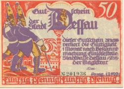 Dessau - Stadt - 1921 - 50 Pfennig