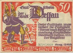 Dessau - Stadt - 1921 - 50 Pfennig