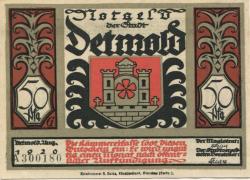 Detmold - Stadt - August 1920 - 50 Pfennig