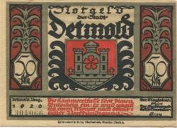 Detmold - Stadt - August 1920 - 50 Pfennig