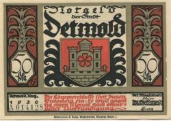 Detmold - Stadt - August 1920 - 50 Pfennig