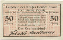 Deutsch-Krone (heute: PL-Walcz) - Kreis - 1.5.1917 - 50 Pfennig