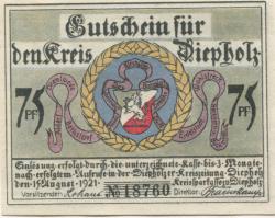 Diepholz - Kreis - 15.8.1921 - 75 Pfennig