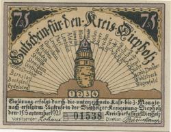 Diepholz - Kreis - 15.9.1921 - 75 Pfennig