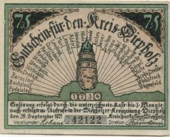 Diepholz - Kreis - 28.9.1921 - 75 Pfennig