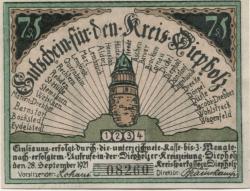 Diepholz - Kreis - 28.9.1921 - 75 Pfennig