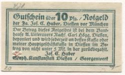 Diessen - Huber, Josef C., Graphische Kunstanstalt Diessen, Georgenwerk - -- 10 Pfennig