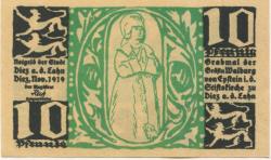 Diez - Stadt - November 1919 - 10 Pfennig