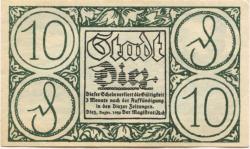 Diez - Stadt - Dezember 1920 - 10 Pfennig