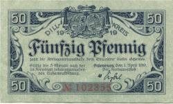 Dillenburg - Dillkreis - 1.4.1919 - 50 Pfennig