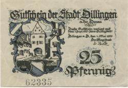 Dillingen - Stadt - 1.5.1920 - 1.9.1921 - 25 Pfennig