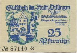 Dillingen - Stadt - 1.5.1920 - 1.9.1921 - 25 Pfennig