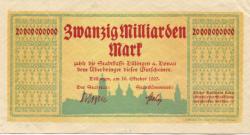 Dillingen - Stadt - 16.10.1923 - 20 Milliarden Mark