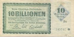Dinslaken - Kreis - 9.11.1923 - 10 Billionen Mark