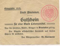Dinslaken - Stadt - 1914 - 1 Mark