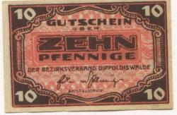Dippoldiswalde - Amtshauptmannschaft - -- - 10 Pfennig