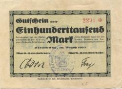 Dirlewang - Marktgemeinde - 10.8.1923 - 100000 Mark