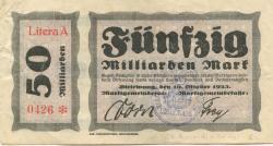 Dirlewang - Marktgemeinde - 10.10.1923 - 50 Milliarden Mark