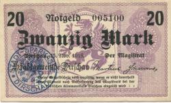 Dirschau (heute: PL-Tczew) - Stadt - 15.11.1918 - 20 Mark