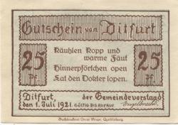 Ditfurt - Gemeinde - 1.7.1921 - 10 Pfennig