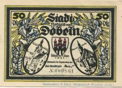 Döbeln - Stadt - 1.9.1921 - 30.9.1921 - 50 Pfennig 