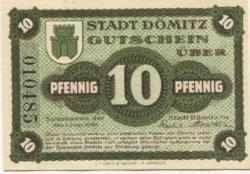 Dömitz - Sparkasse der Stadt - 1.6.1920 - 10 Pfennig