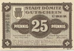 Dömitz - Sparkasse der Stadt - 1.6.1920 - 25 Pfennig