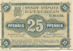 Dömitz - Sparkasse der Stadt - 1.6.1920 - 25 Pfennig