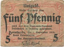Dolsthaida (heute: Lauchhammer-Süd) - Gemeinde - 1.9.1919 - 31.12.1921 - 5 Pfennig