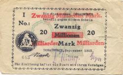 Donauwörth - Stadt - September 1923 - 50 Milliarden Mark