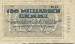 Dortmund - Verband rheinisch-westfälischer Brauereien zur Förderung ihrer gewerblichen Interessen GmbH - 8.11.1923 - 100 Milliarden Mark