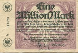Dortmund und Hörde - Städte und Kreise - 9.8.1923 - 1 Million Mark