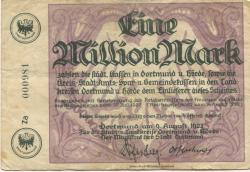 Dortmund und Hörde - Städte und Kreise - 9.8.1923 - 1 Million Mark
