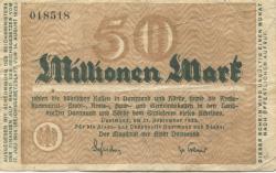 Dortmund und Hörde - Städte und Kreise - 21.9.1923 - 50 Millionen Mark