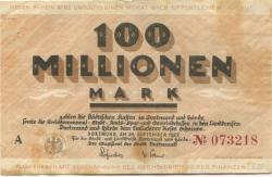 Dortmund und Hörde - Städte und Kreise - 24.9.1923 - 100 Millionen Mark