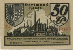 Dortmund und Hörde - Städte und Kreise - 15.5.1919 - 50 Pfennig