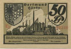 Dortmund und Hörde - Städte und Kreise - 15.5.1919 - 50 Pfennig
