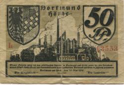 Dortmund und Hörde - Städte und Kreise - 15.5.1919 - 50 Pfennig