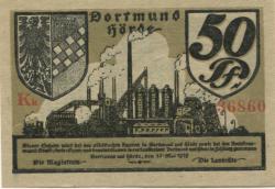 Dortmund und Hörde - Städte und Kreise - 15.5.1919 - 50 Pfennig