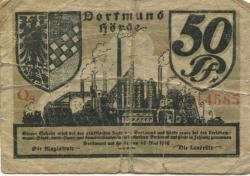 Dortmund und Hörde - Städte und Kreise - 15.5.1919 - 50 Pfennig