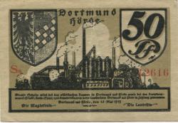 Dortmund und Hörde - Städte und Kreise - 15.5.1919 - 50 Pfennig