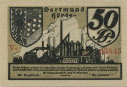Dortmund und Hörde - Städte und Kreise - 15.5.1919 - 50 Pfennig