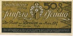 Dresden - Stadt - März 1917 - 31.10.1917 - 50 Pfennig 