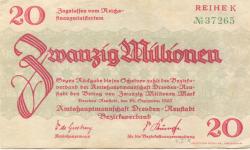 Dresden-Neustadt - Amtshauptmannschaft - 24.9.1923 - 20 Millionen Mark