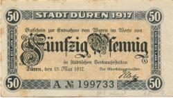 Düren - Stadt - 15.5.1917 - 50 Pfennig 