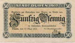 Düren - Stadt - 15.5.1917 - 50 Pfennig