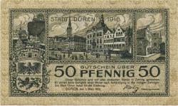 Düren - Stadt - 1.3.1918 - 50 Pfennig