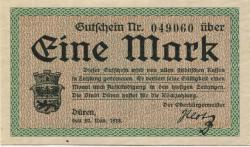 Düren - Stadt - 20.11.1918 - 1 Mark
