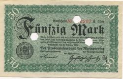 Düsseldorf - Provinzialverband der Rheinprovinz - 20.10.1918 - 1.2.1919 - 50 Mark 